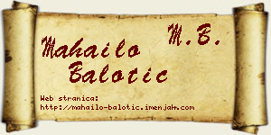 Mahailo Balotić vizit kartica